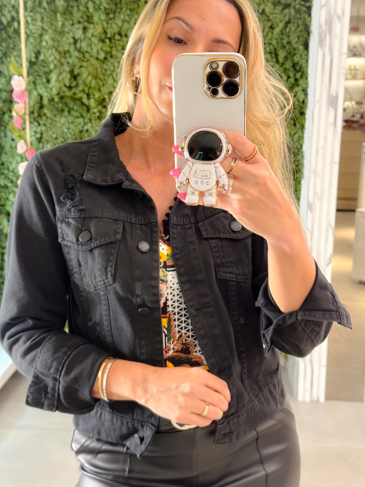 Jaqueta Feminina Sarja Jeans preta