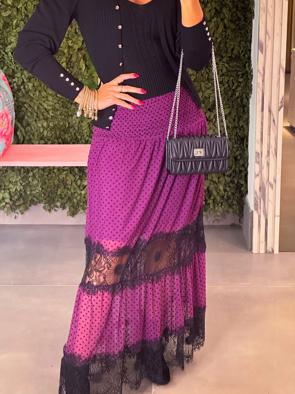 Saia Toda em Tule com renda francesa