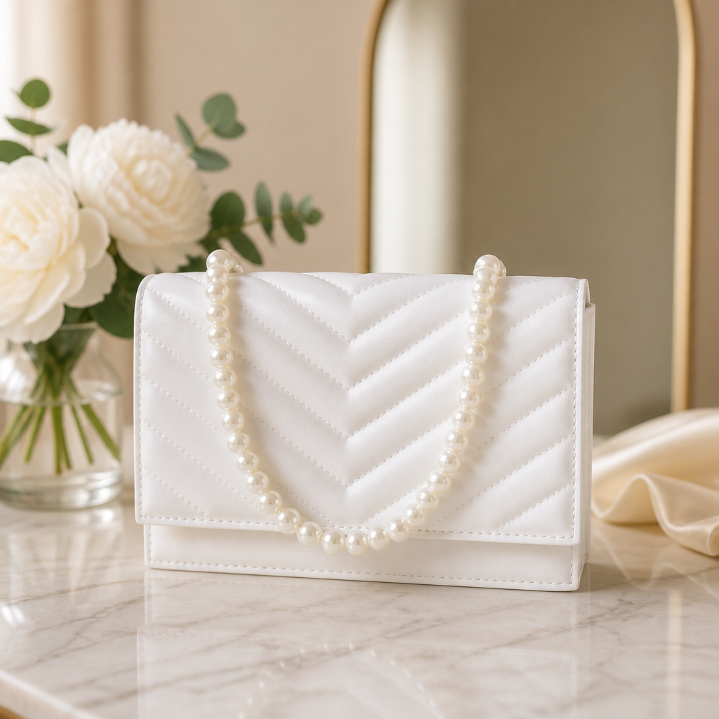 Bolsa Offwhite Perolas
