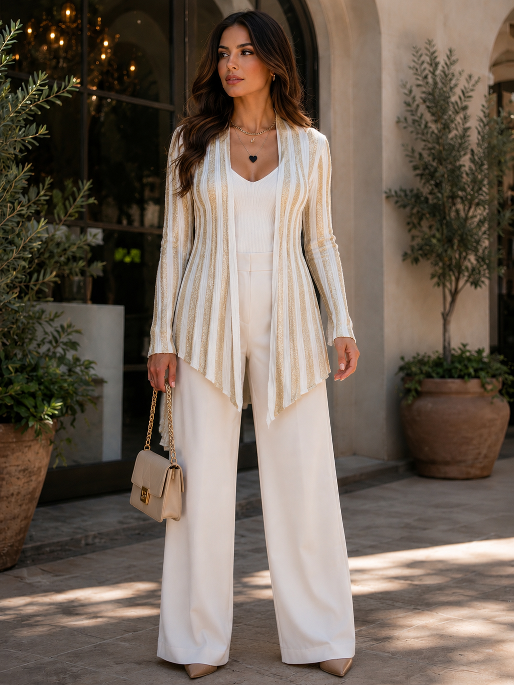 Cardigan Tricot com Lurex