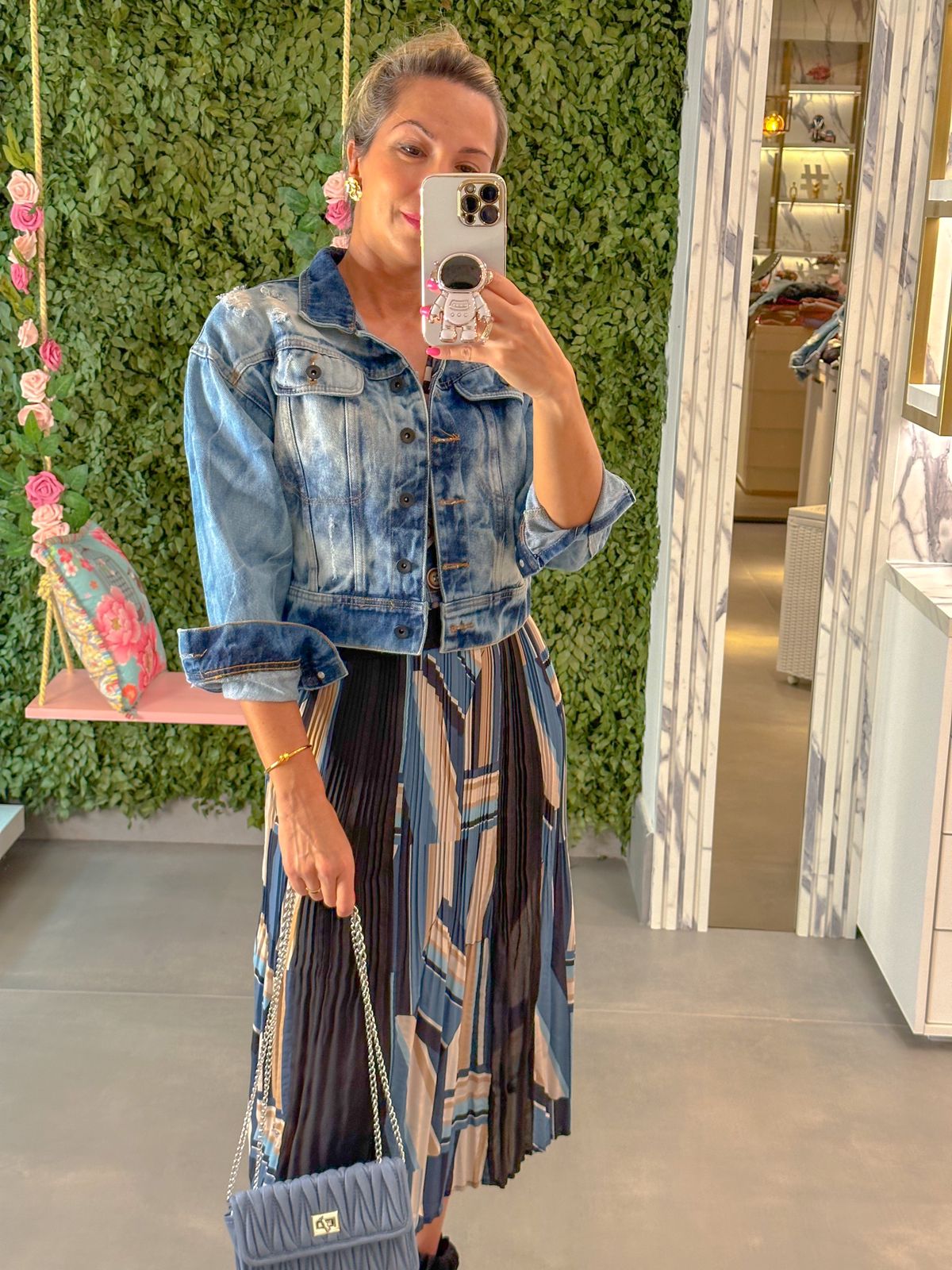 Jaqueta Cropped Jeans Feminina Media Degrant