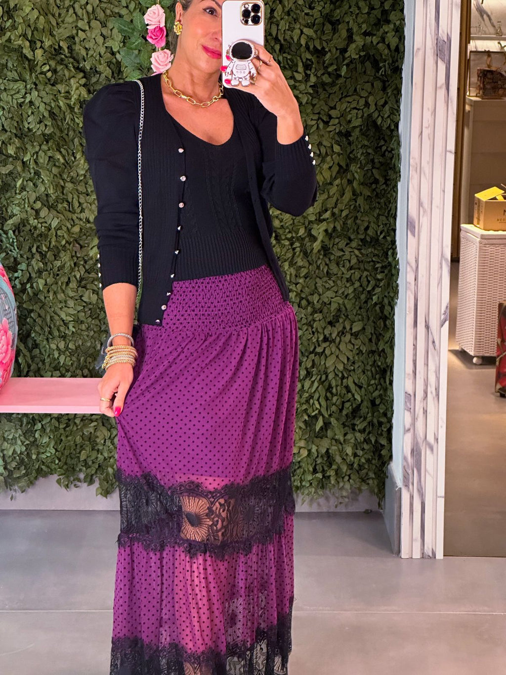 Saia Toda em Tule com renda francesa