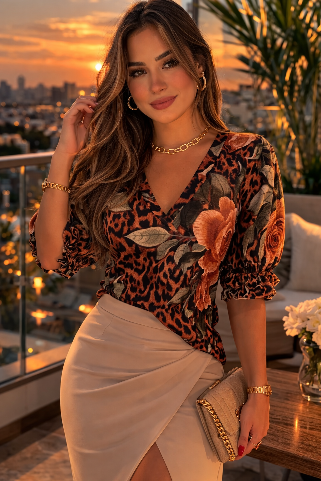 Blusa Floral coral