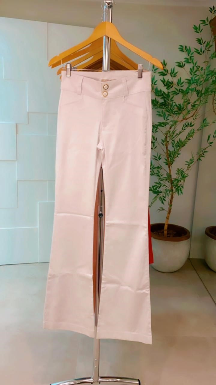 Calça Flare Social Classica Branca
