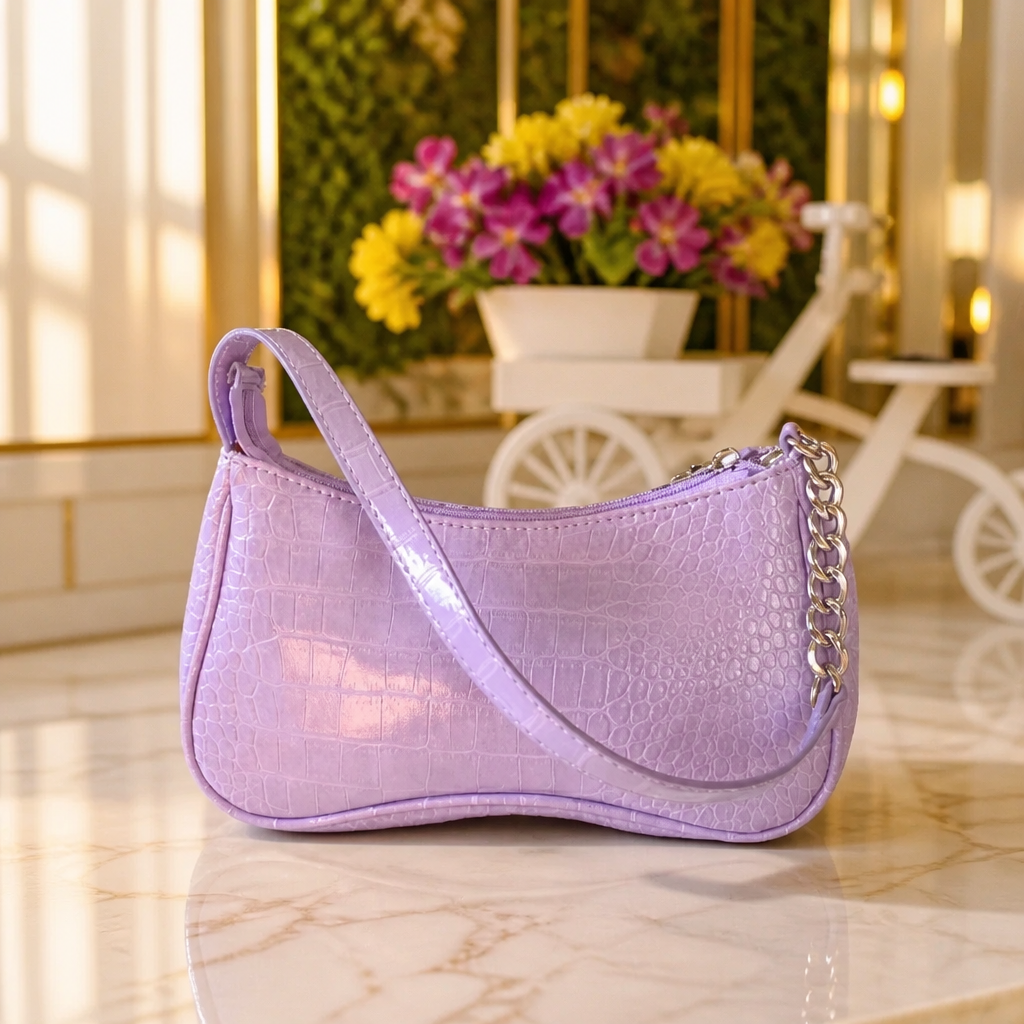 Bolsa Lilas Crocodilo