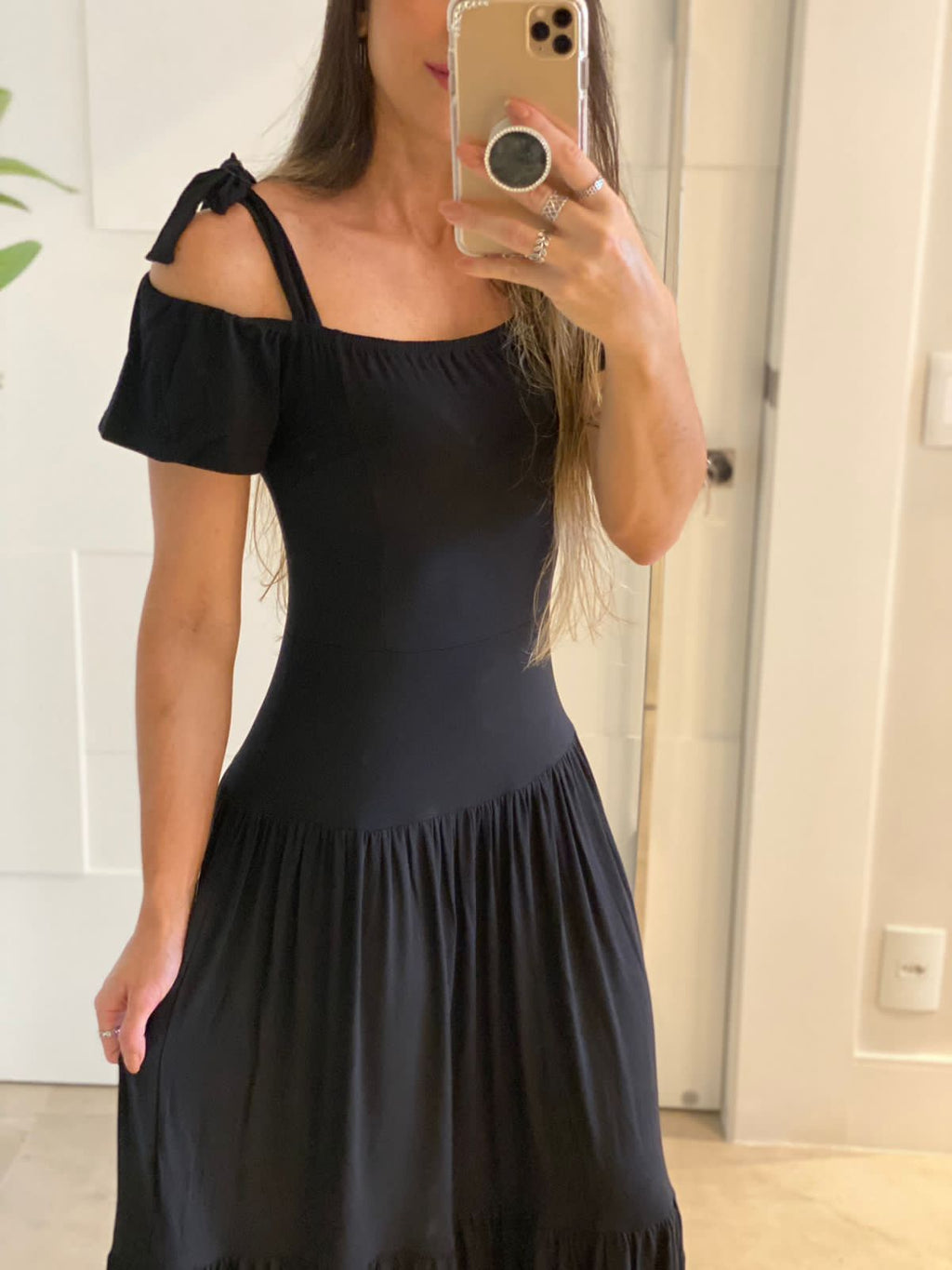 Vestido em malha com marias