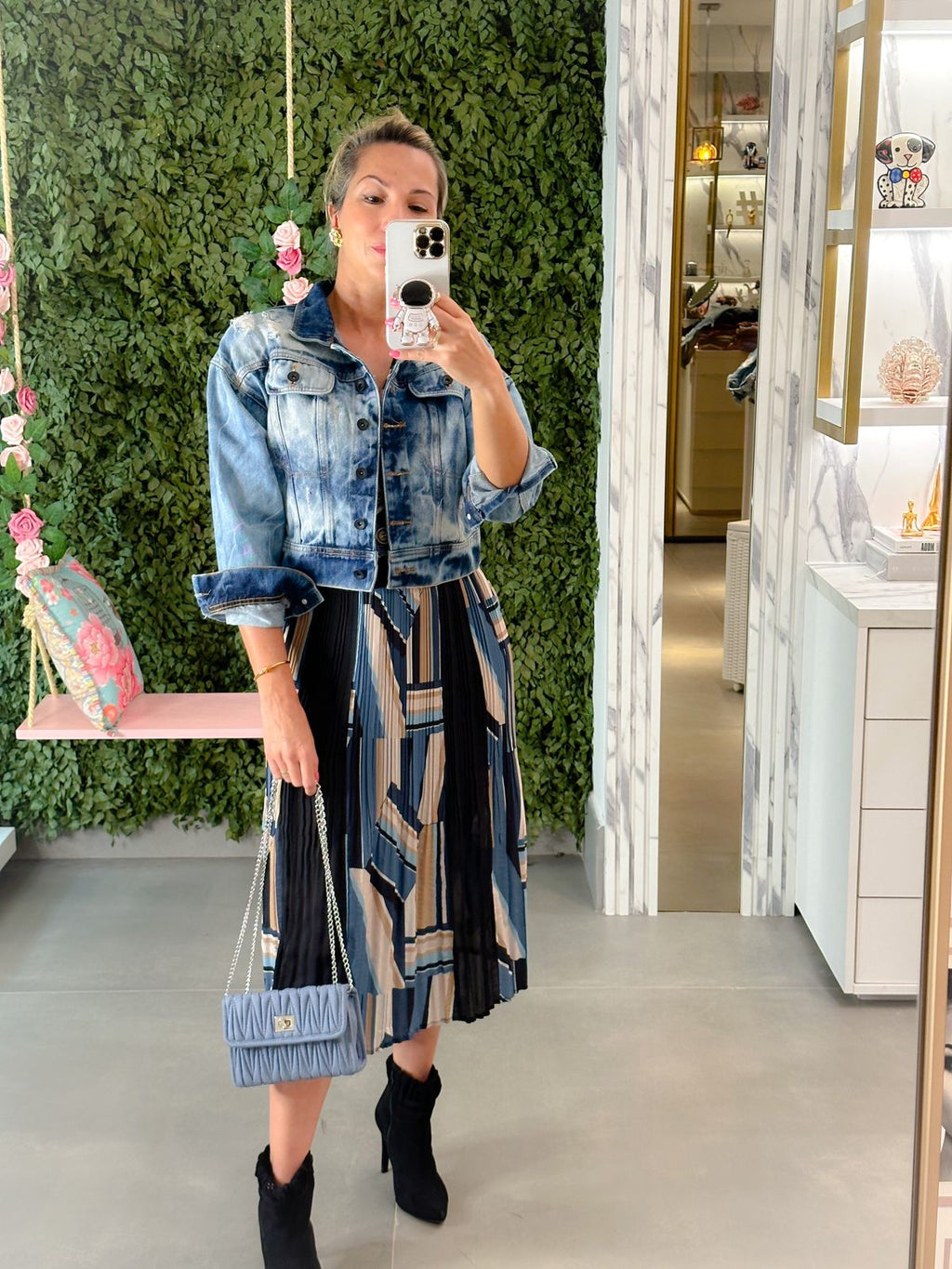 Bolsa Jeans Biro Inspiração Miu Miu