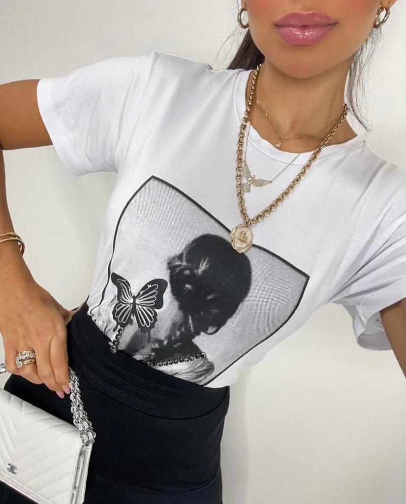 Tshirt Mulher com Borboleta