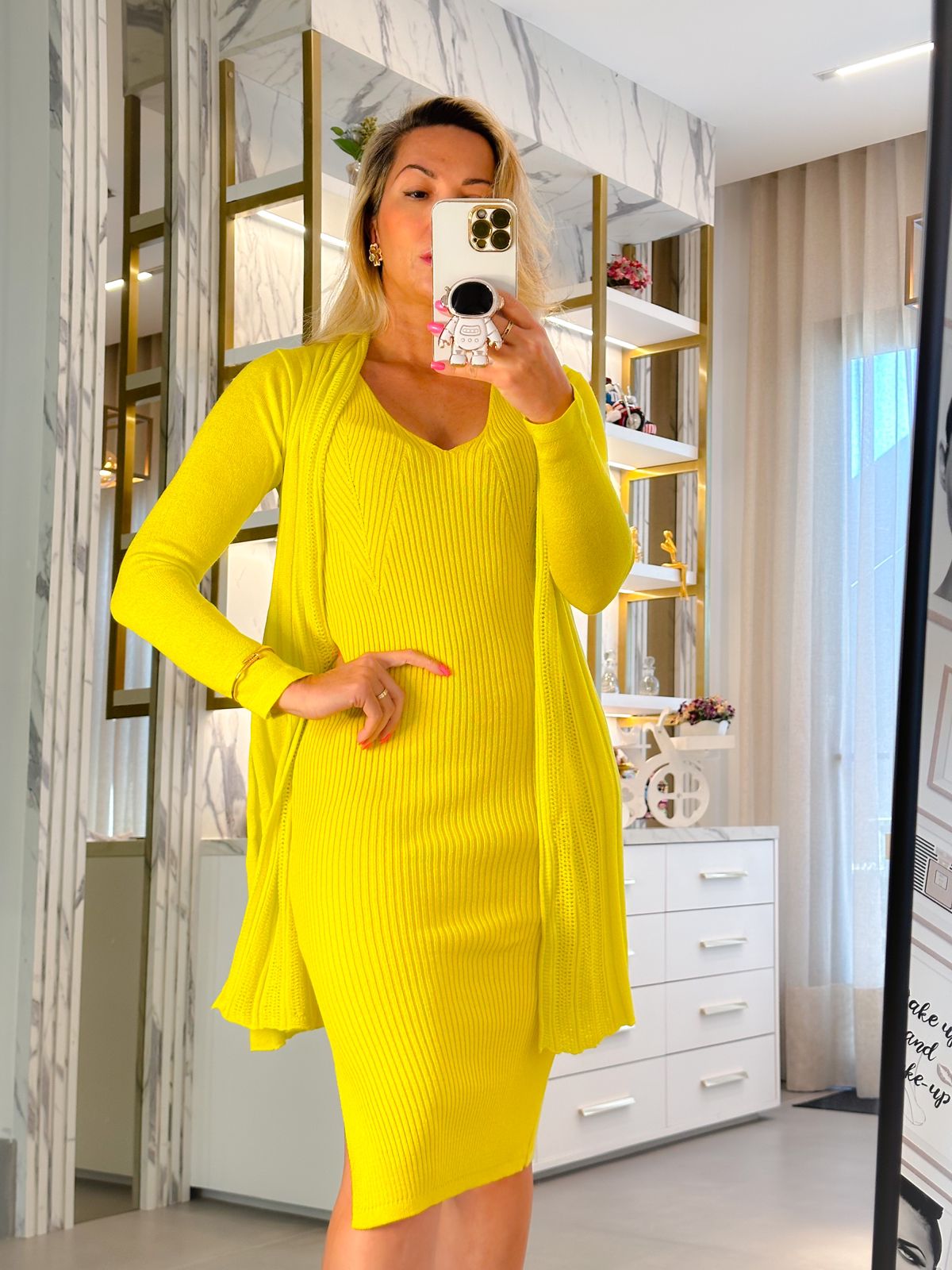 Vestido tricot Patricia neon