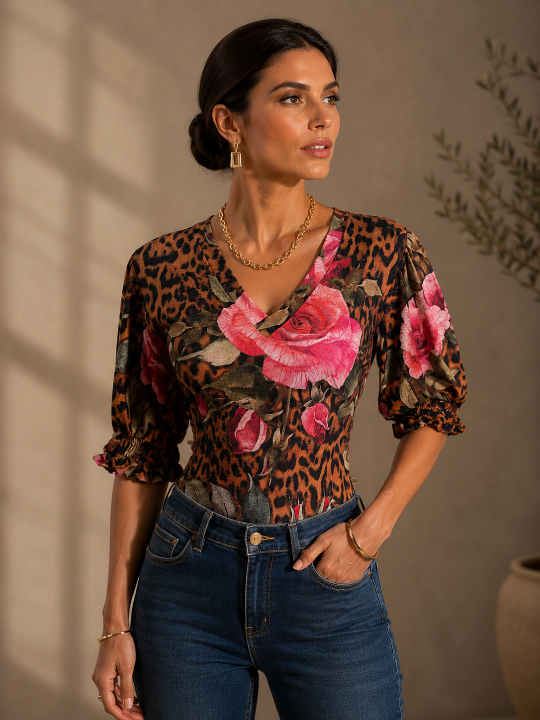 Blusa Floral Rosa Pink