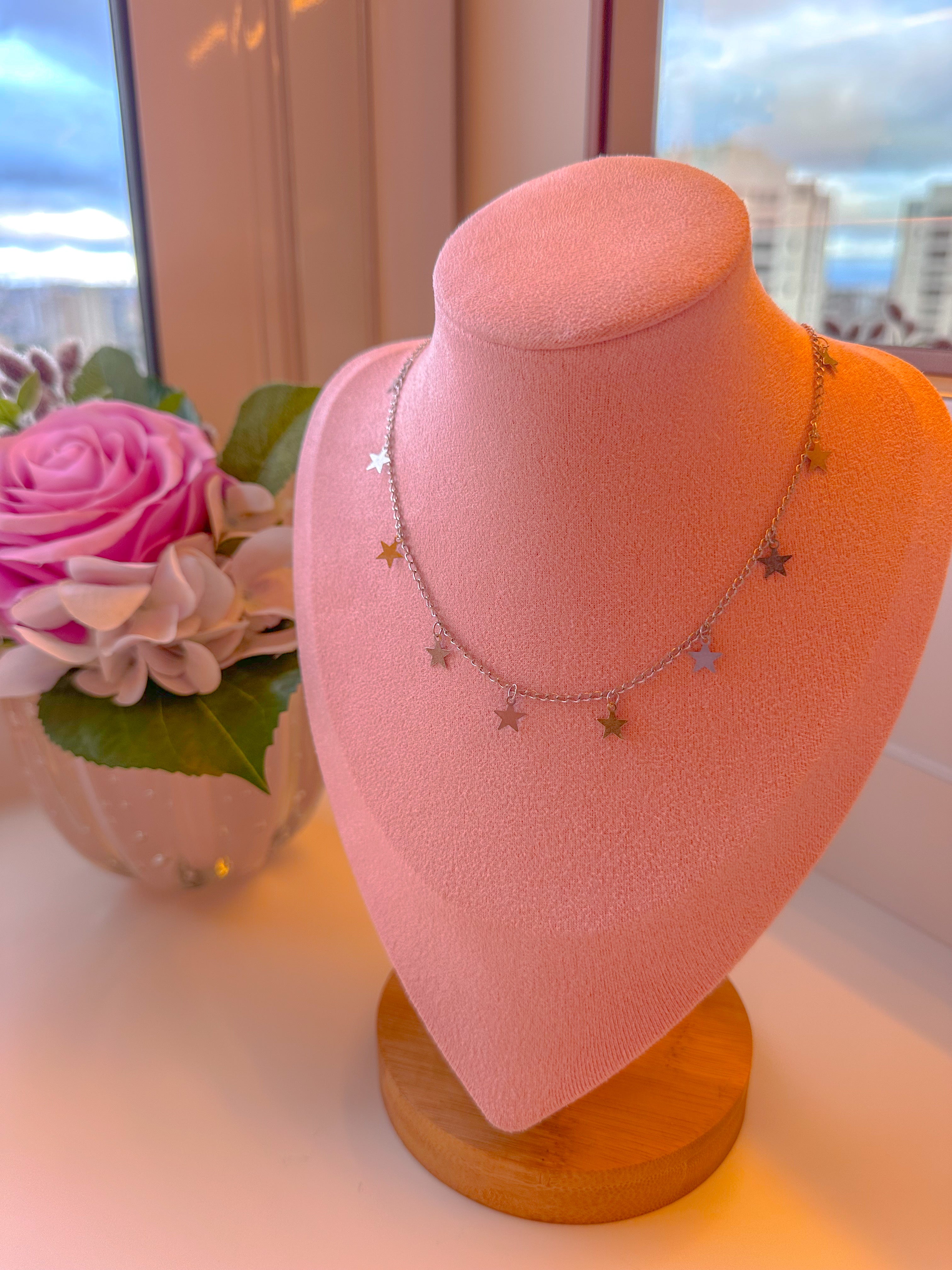 Choker estrelas em prata