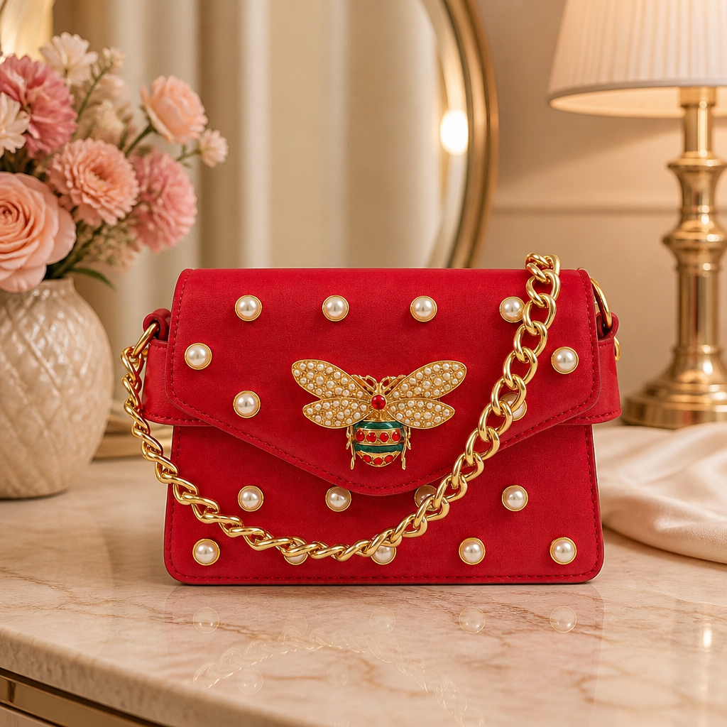 Bolsa Couro Eco Borboleta Inspired Gucci