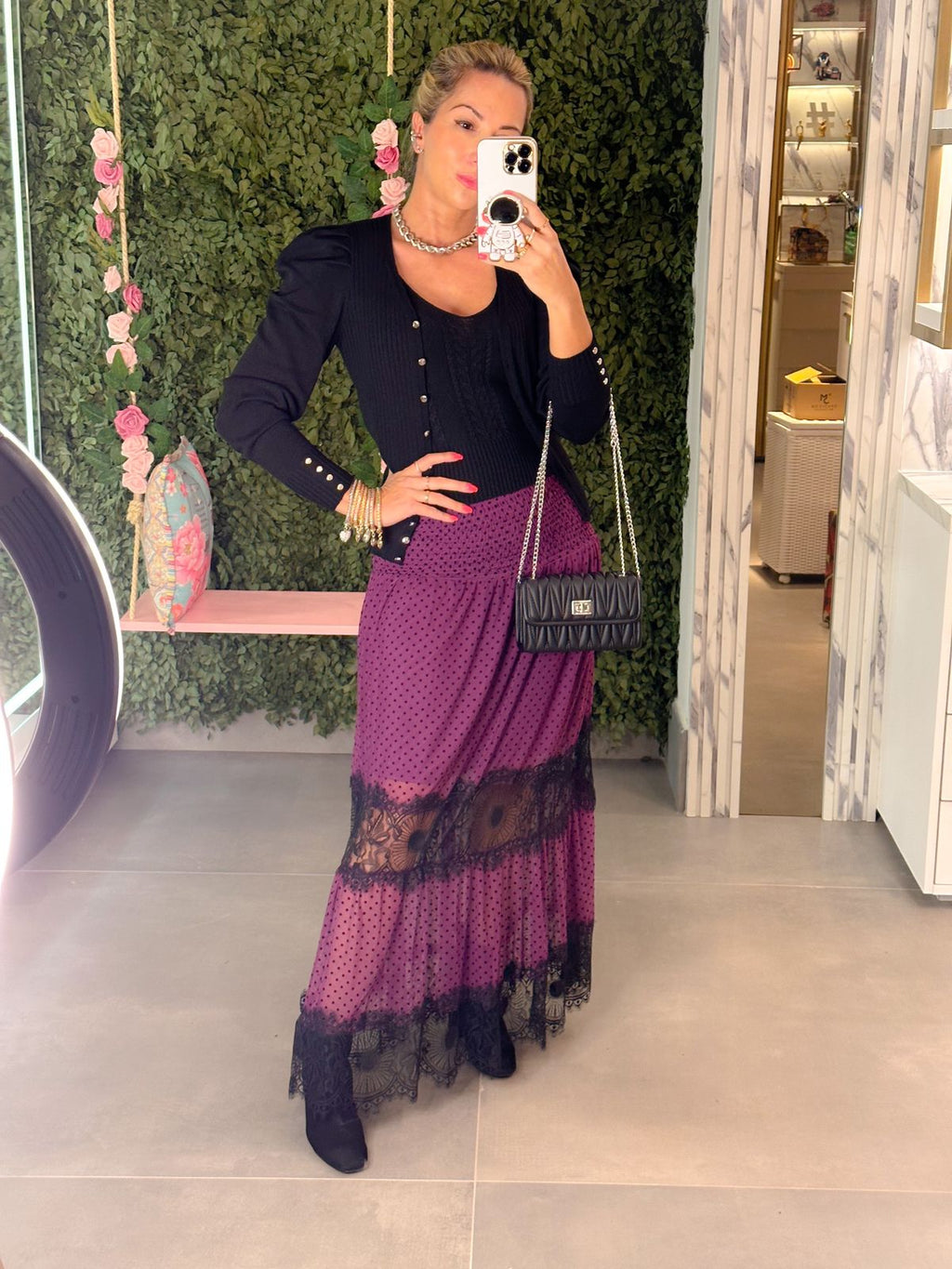 Saia Toda em Tule com renda francesa