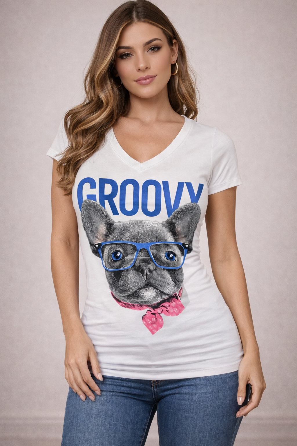 T-Shirt Dog com oculos Offwhite
