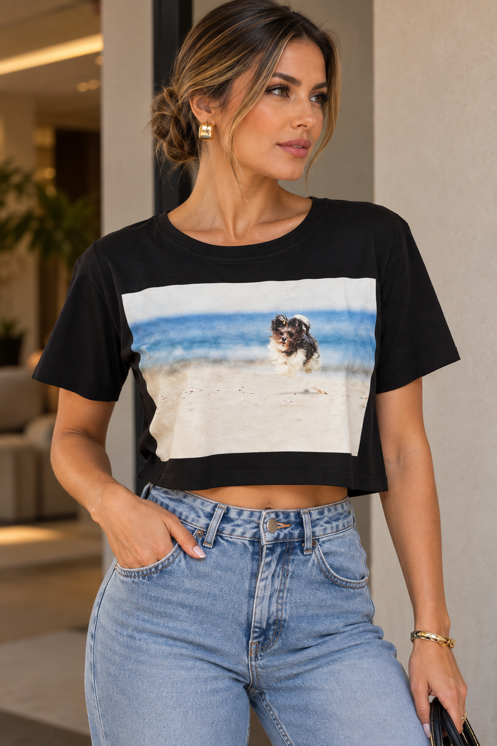 T-Shirt Cropped Dog