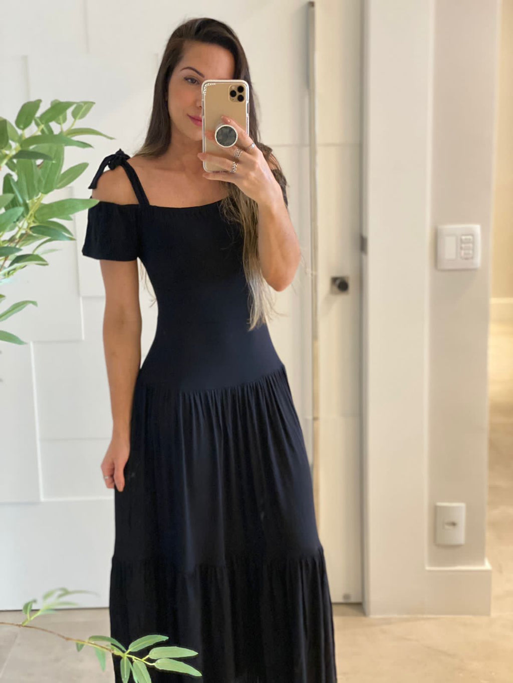 Vestido em malha com marias