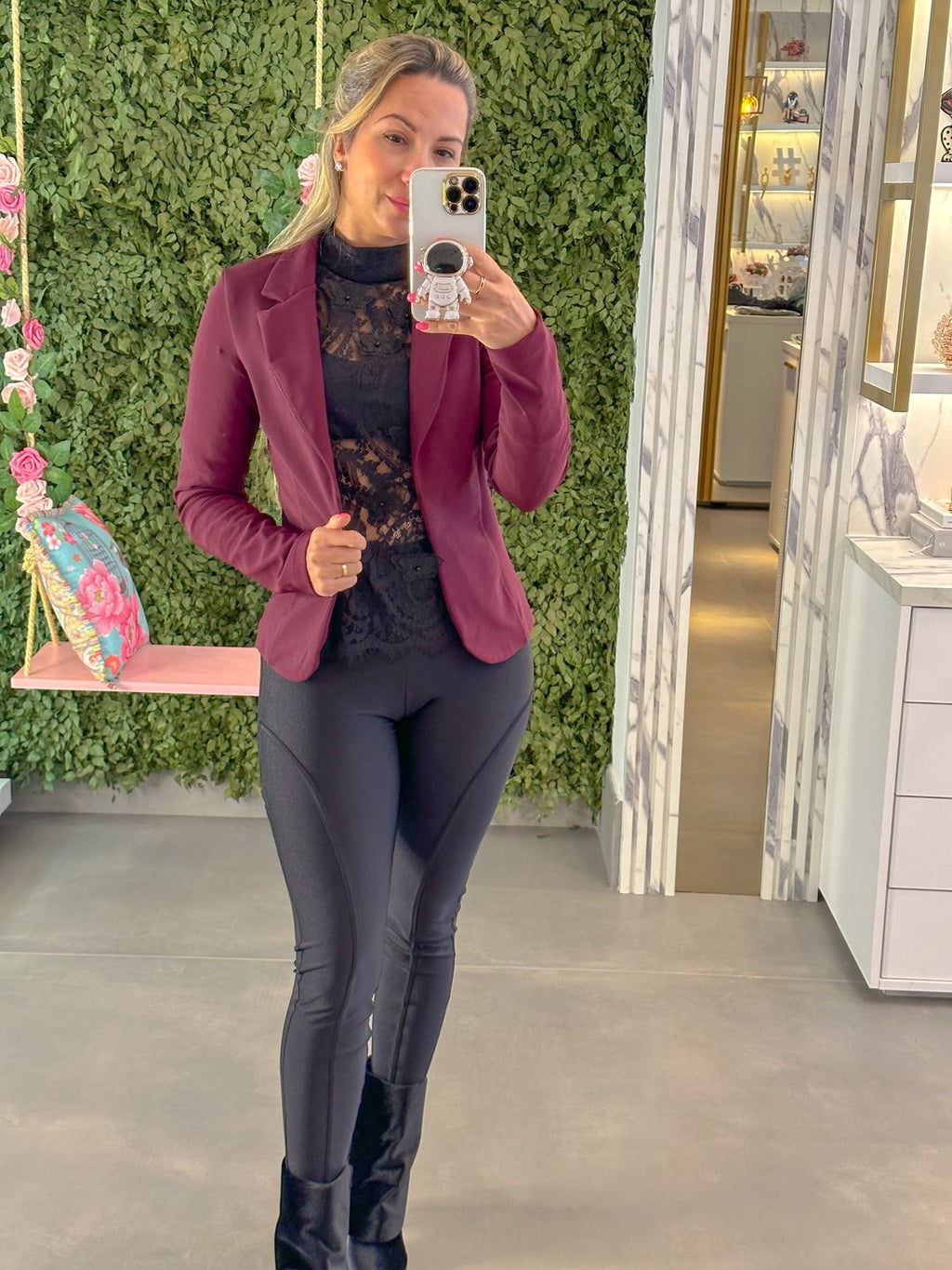 Calça Fashionable Com Zíper Preta