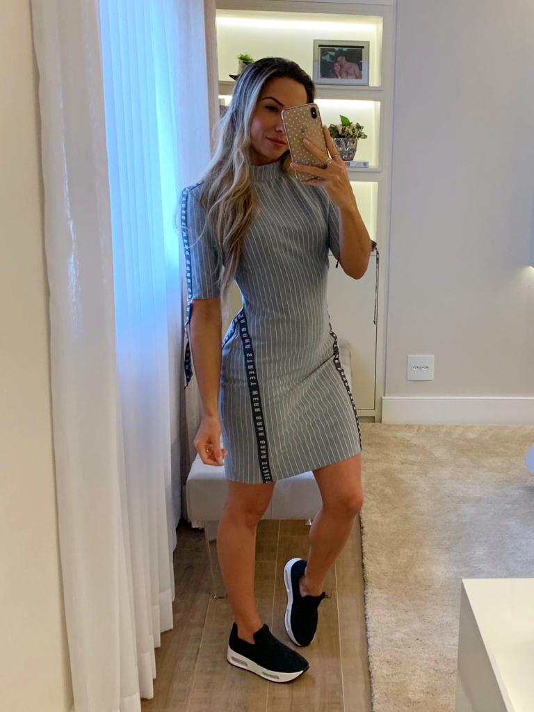 VESTIDO MESCLA RISCA DE GIZ