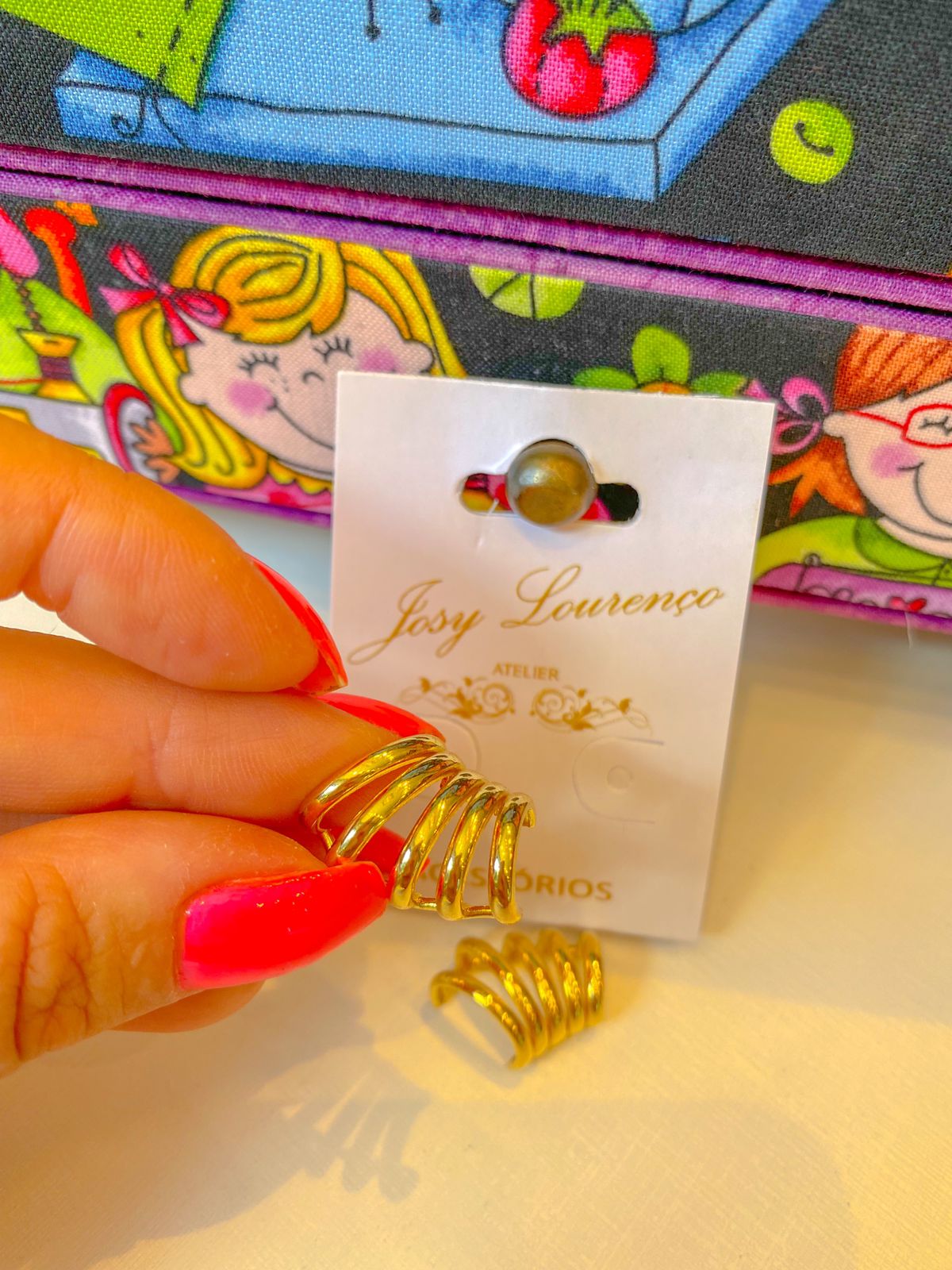 Brinco semi joia piercing fake fileiras liso