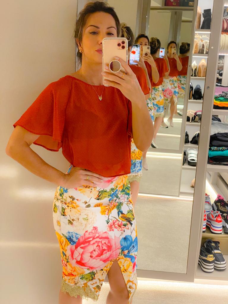 Blusa Manga Sino Florata