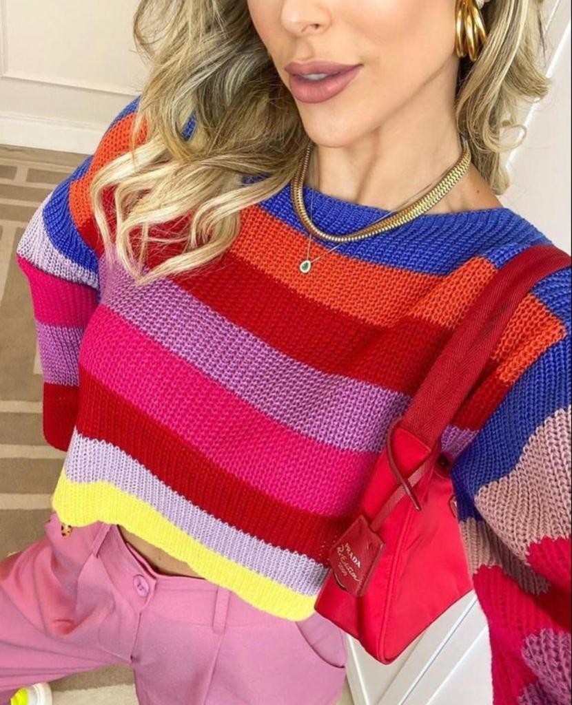Blusa Tricot colorida