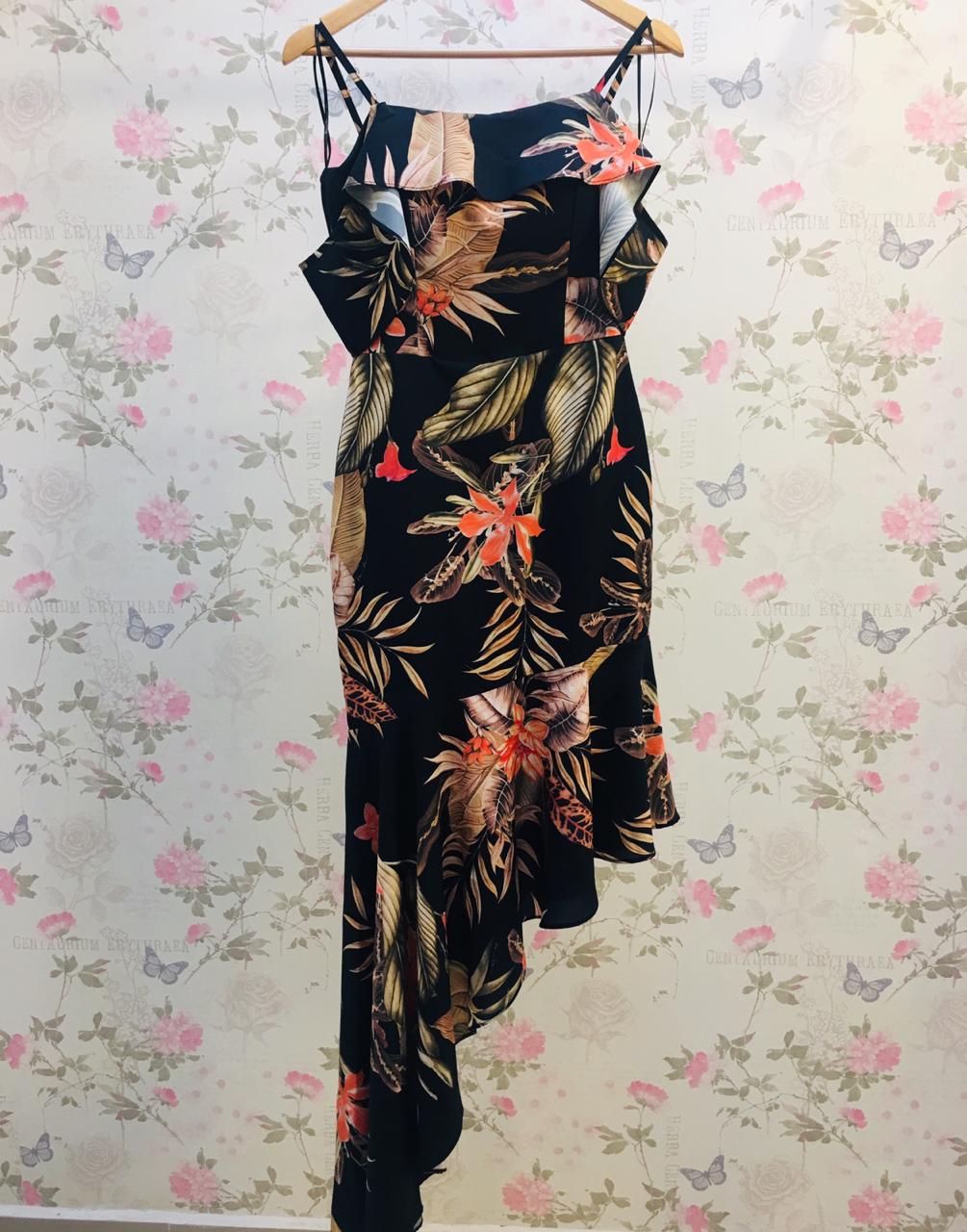 Vestido Alfaiataria em Seda Flowers