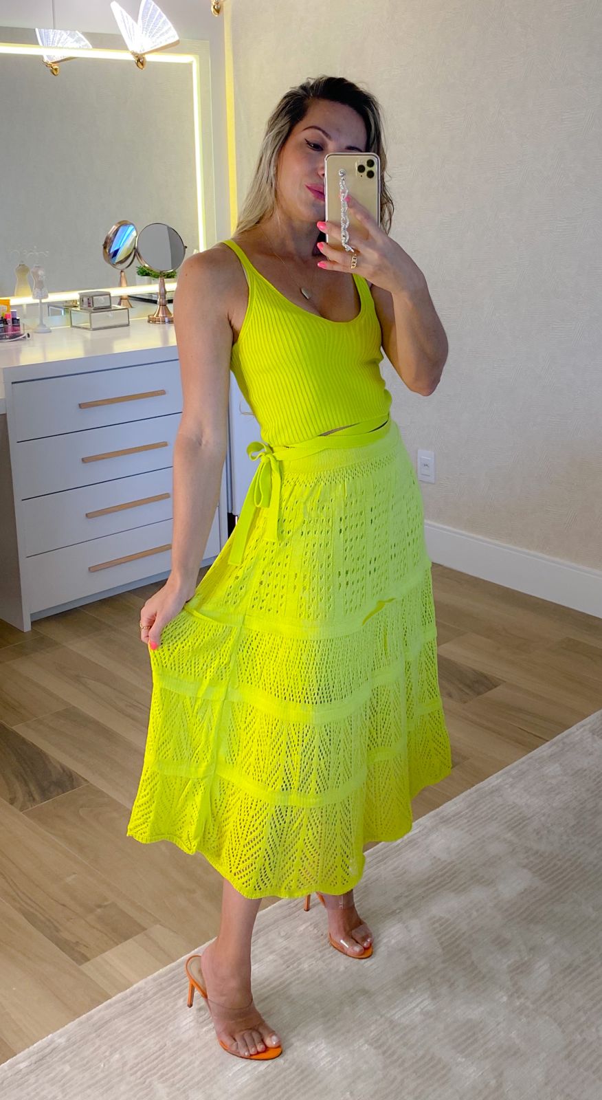 Saia Tricot Rodada com forro