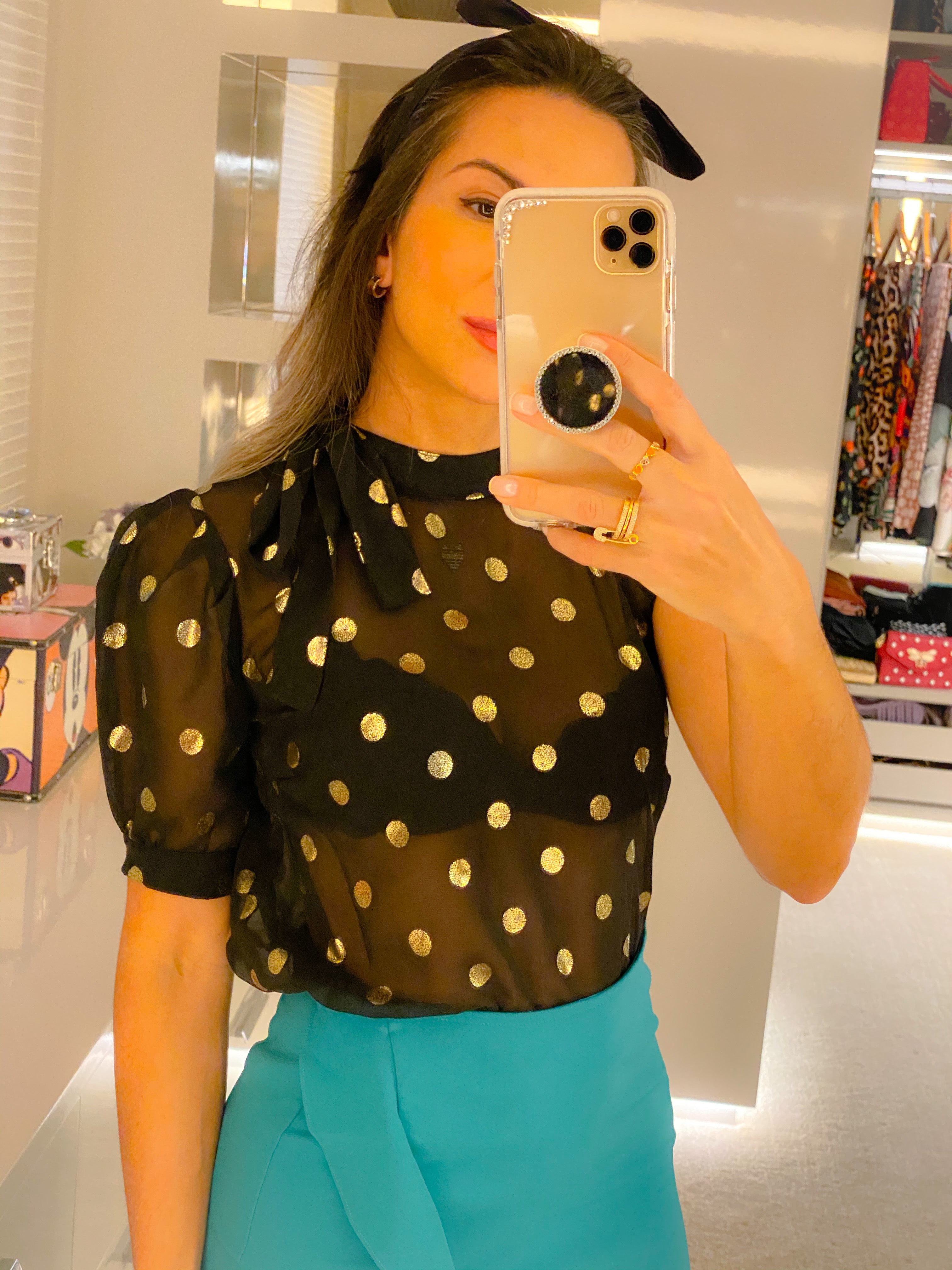 BLUSA EM CREPE DE SEDA POA