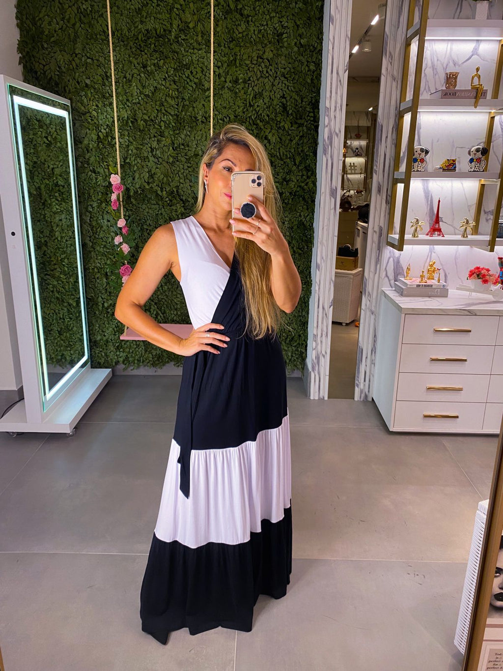 Vestido em Malha P&B