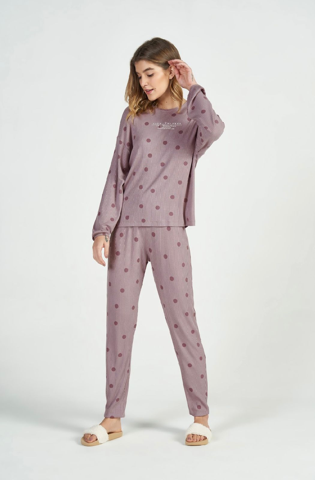 Pijama Manga Longa Ribana Viscolycra