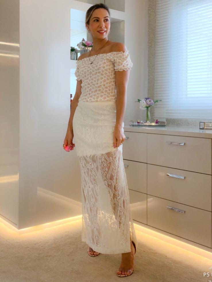 SAIA LONGA DE RENDA OFF WHITE