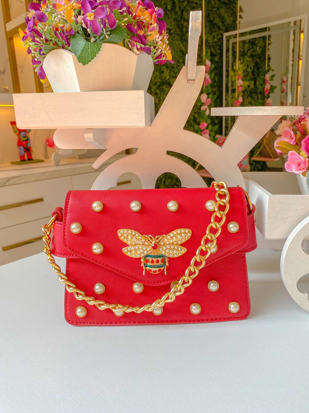 Bolsa Couro Eco Borboleta Inspired Gucci