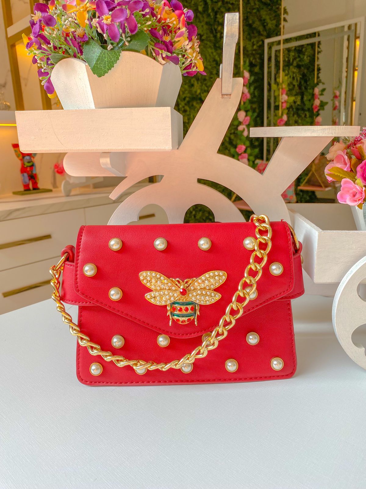 Bolsa Couro Eco Borboleta Inspired Gucci