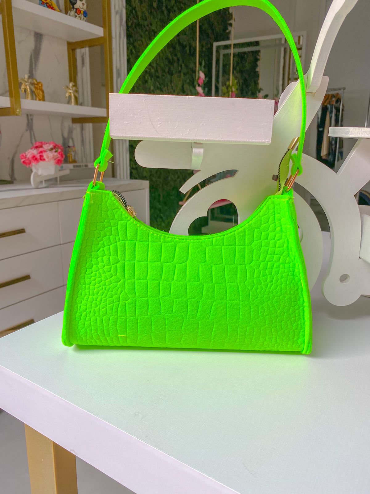 Bolsa Verde Neon Crocodilo