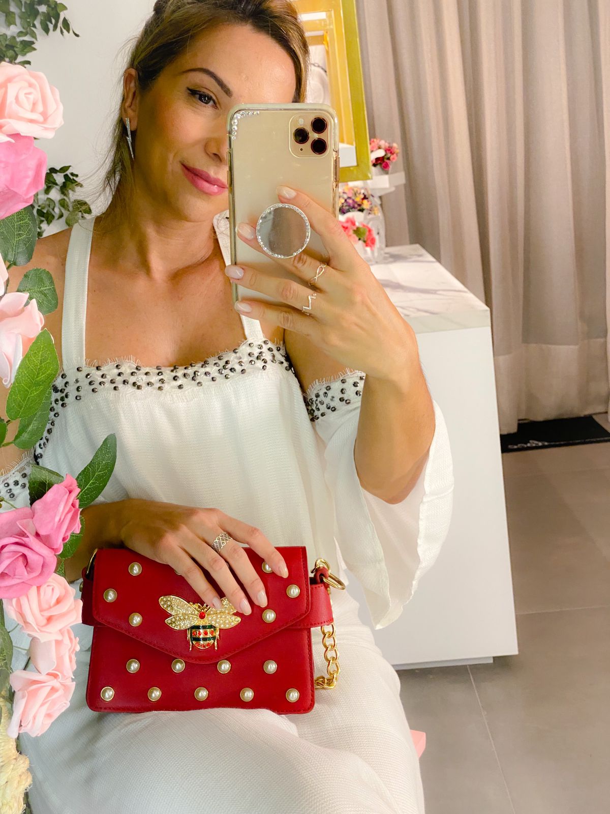 Bolsa Couro Eco Borboleta Inspired Gucci