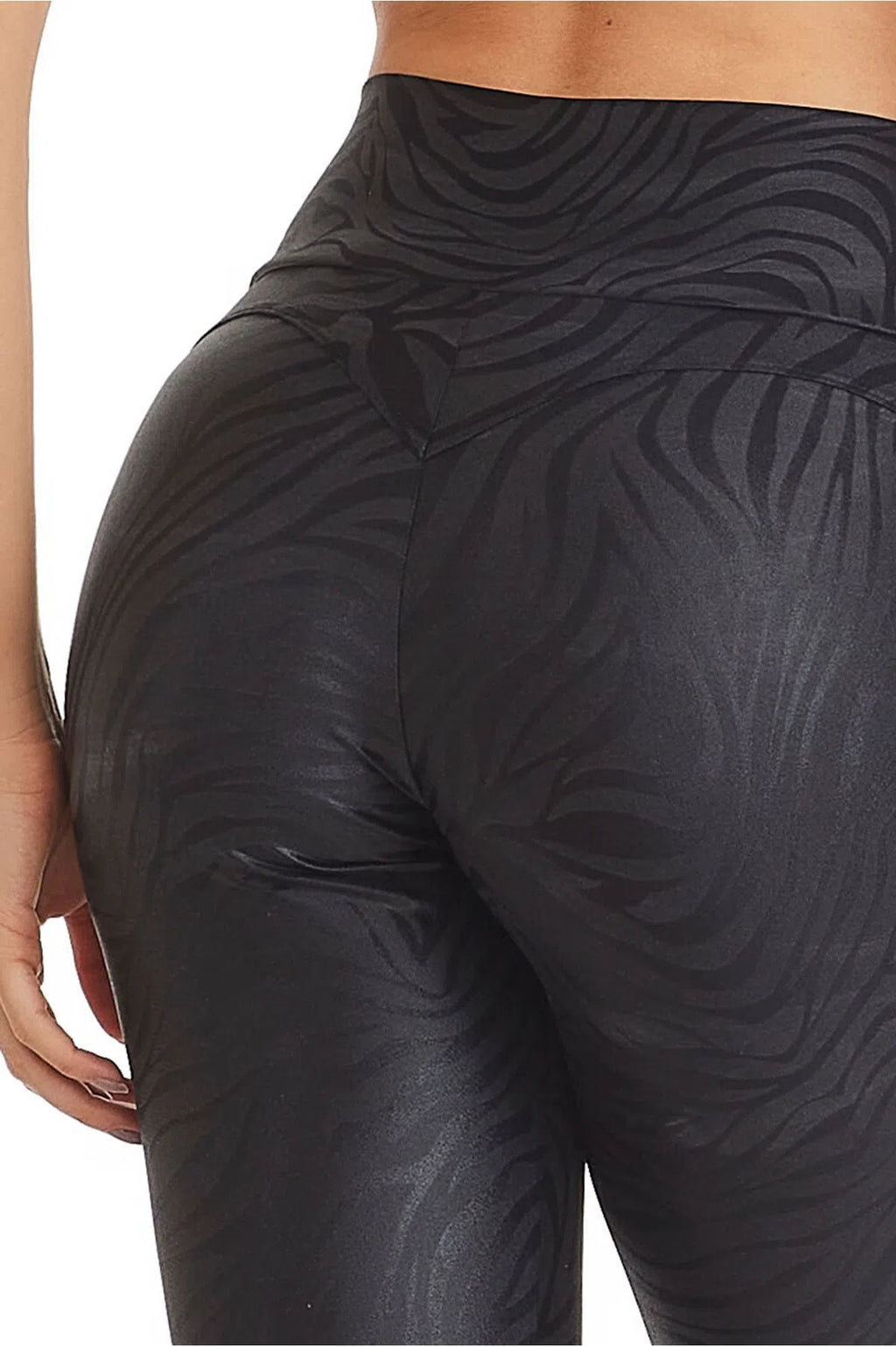 Calça Legging Animal Print Zebra Preta