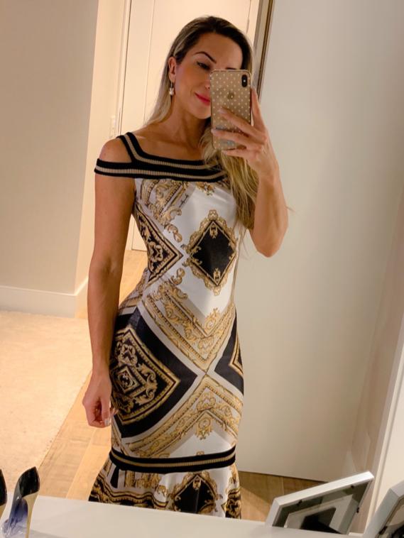 VESTIDO MIDI GOLDEN LOC