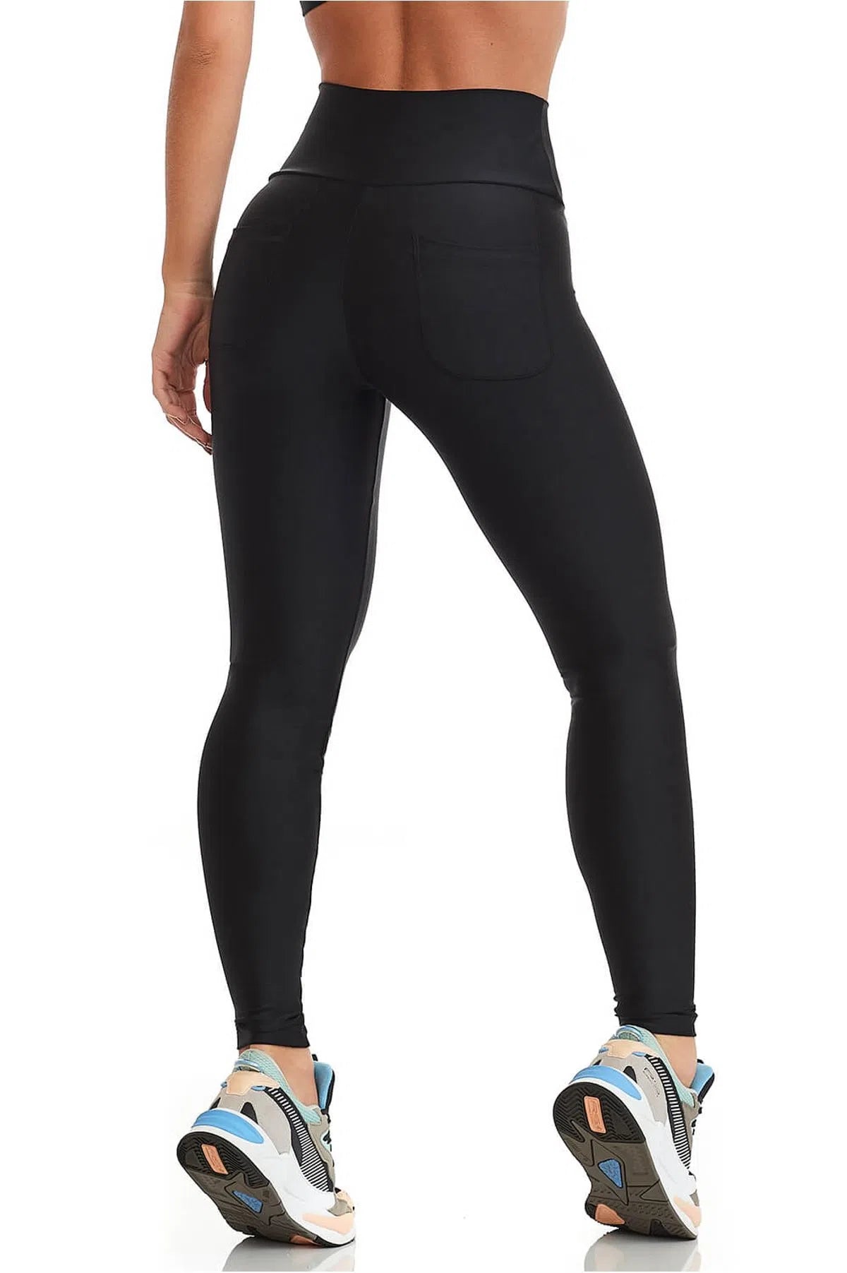 Calça Legging com Zíper Básica Preta
