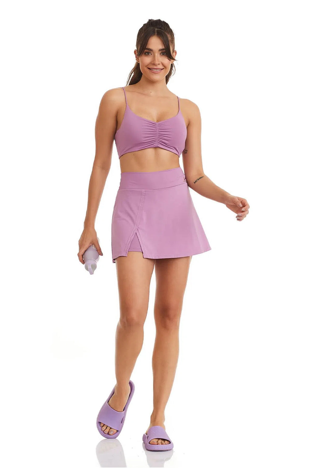 Short Saia Fitness Básico New Lilás