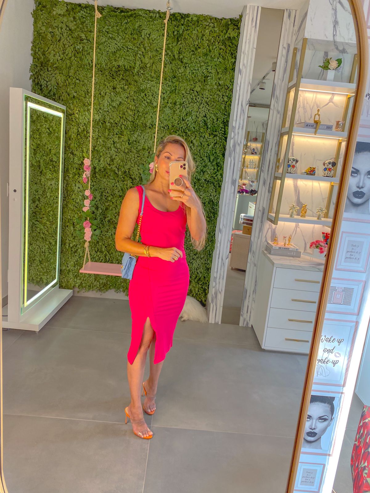 Vestido Midi Canelado Pink Groovy