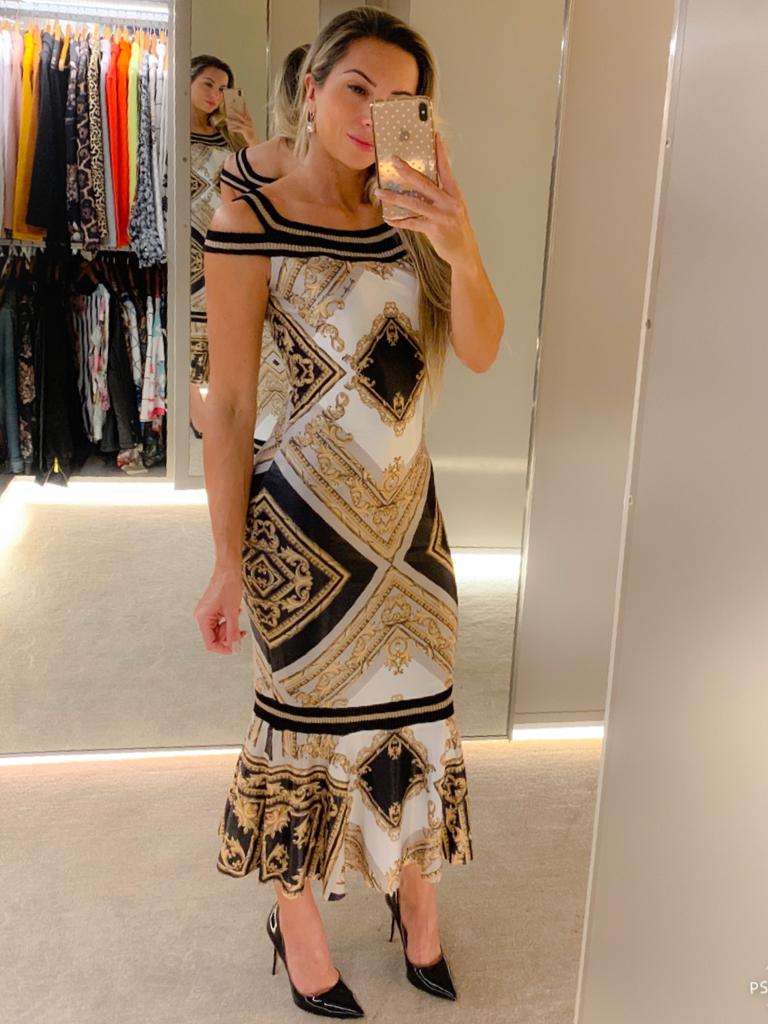 VESTIDO MIDI GOLDEN LOC