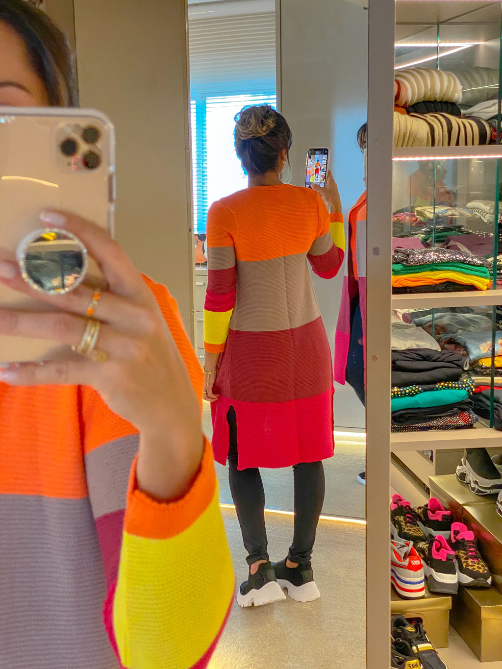 Max Cardigan colorido neon