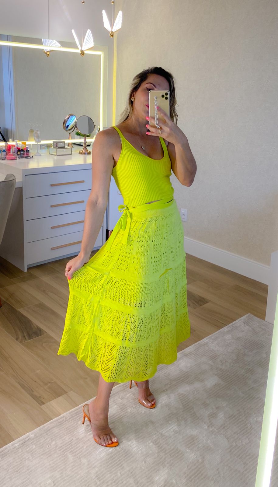 Saia Tricot Rodada com forro