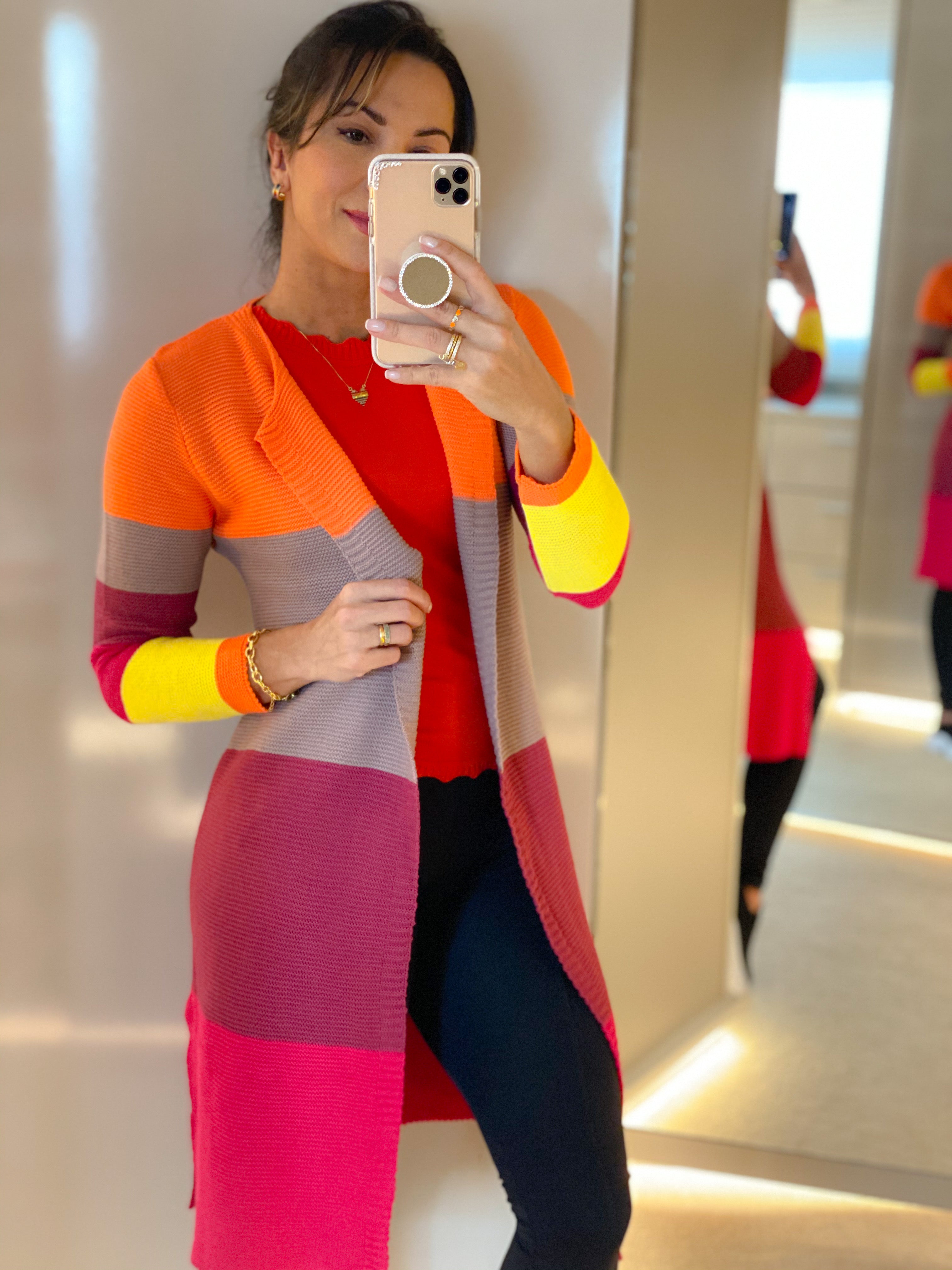 Max Cardigan colorido neon