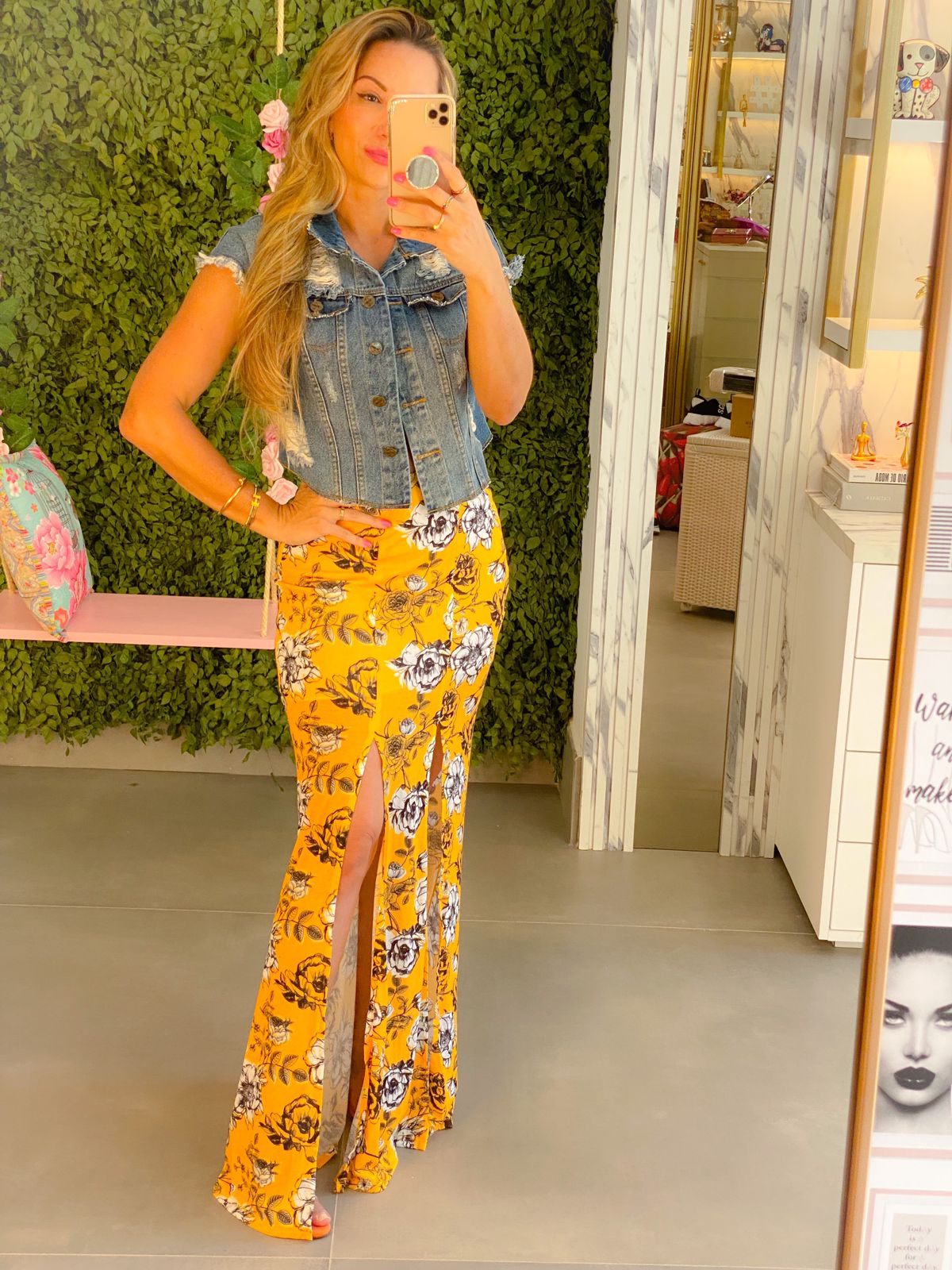 Saia Longa com Fenda Florida My Favorite Things