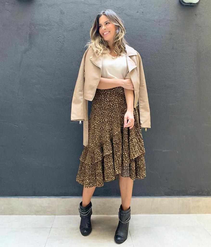 Saia em Crepe Plissada Faby