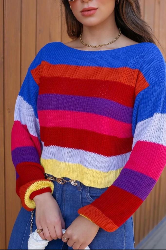 Blusa Tricot colorida