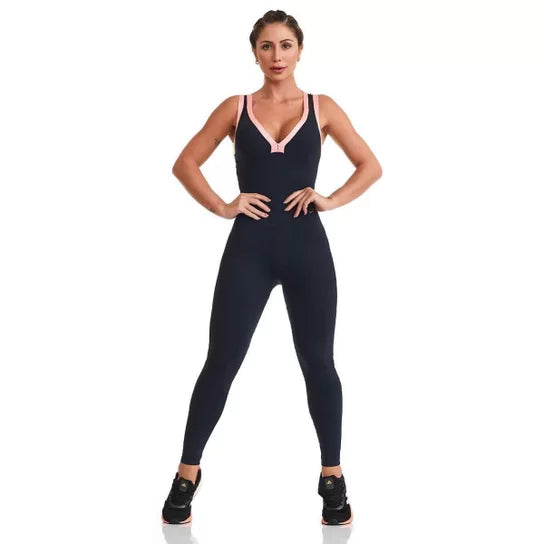 Macacão Fitness NZ Colors Preto Cajubrasil