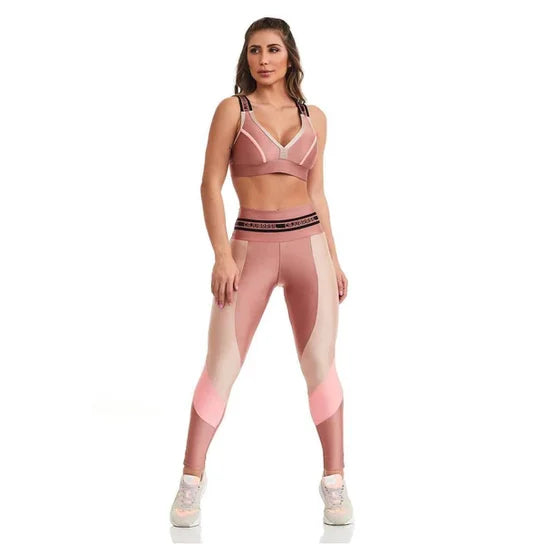 Conjunto Fitness Glow Rose Cajubrasil