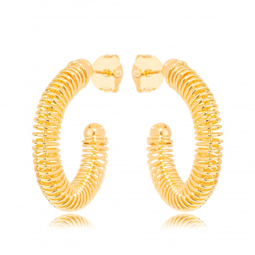 Brinco semi joia argola mola